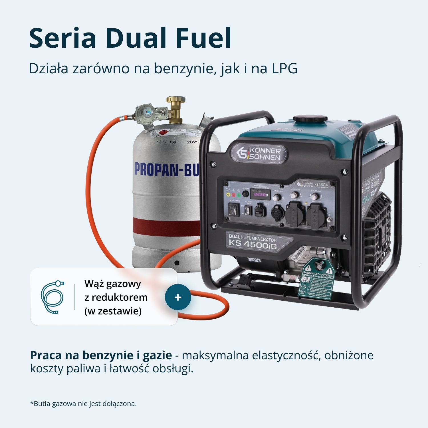 Dwupaliwowy generator inwertorowy KS 4500iG