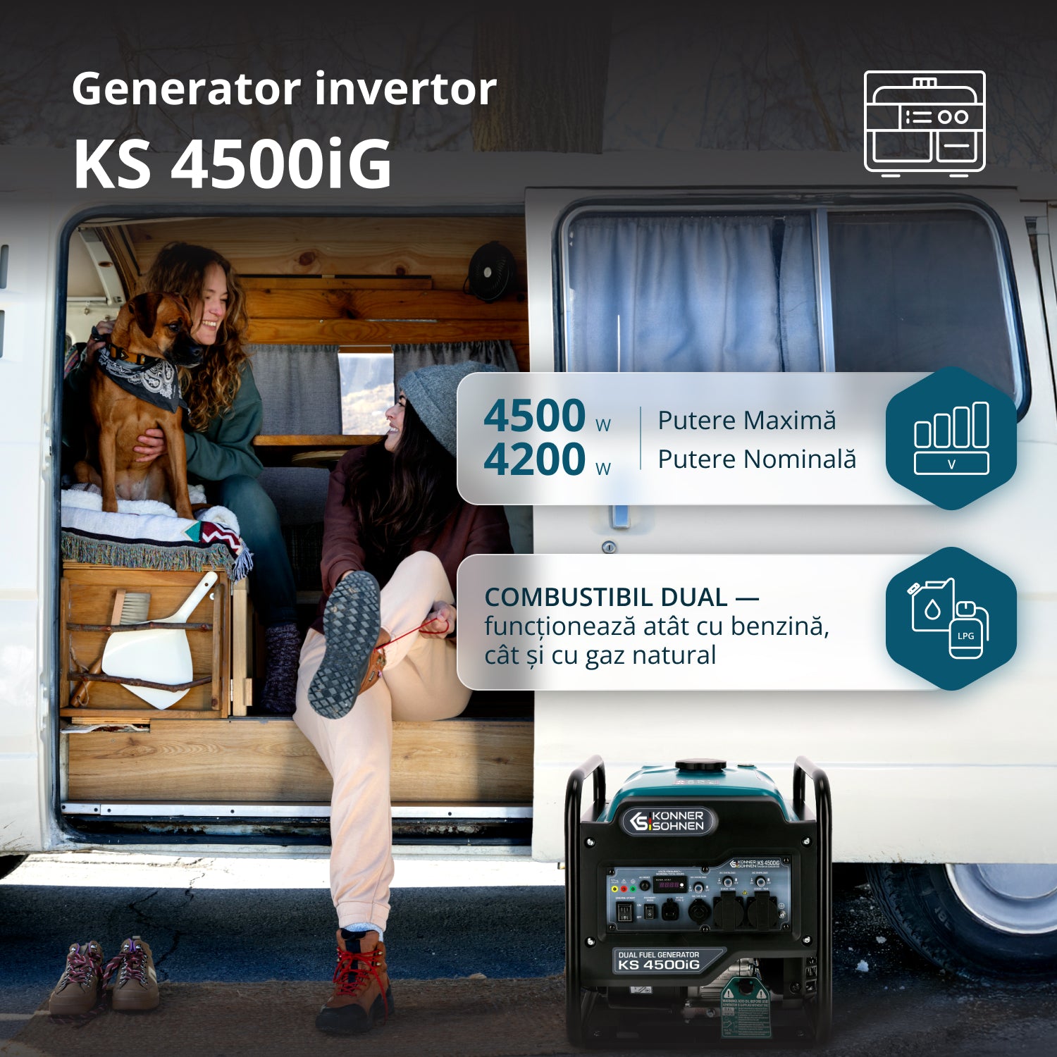 Generator hibrid cu inverterKS 4500iG