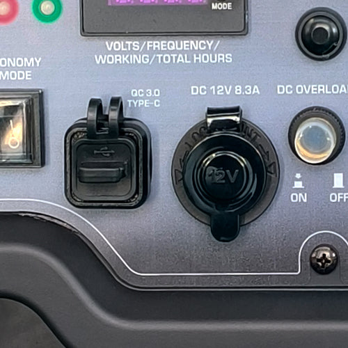 12V-aansluiting en USB-uitgangen