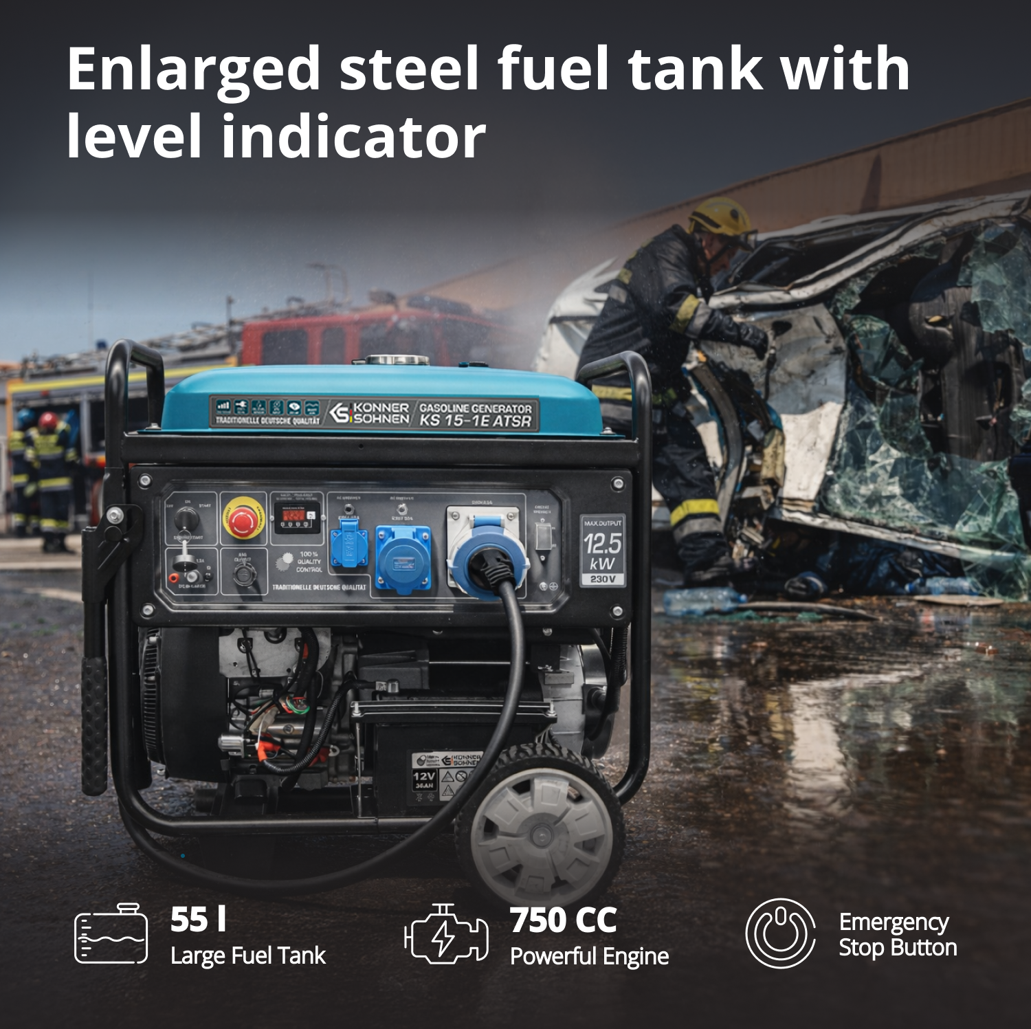 Benzínový generátor „Könner & Söhnen“ KS 15-1E ATSR