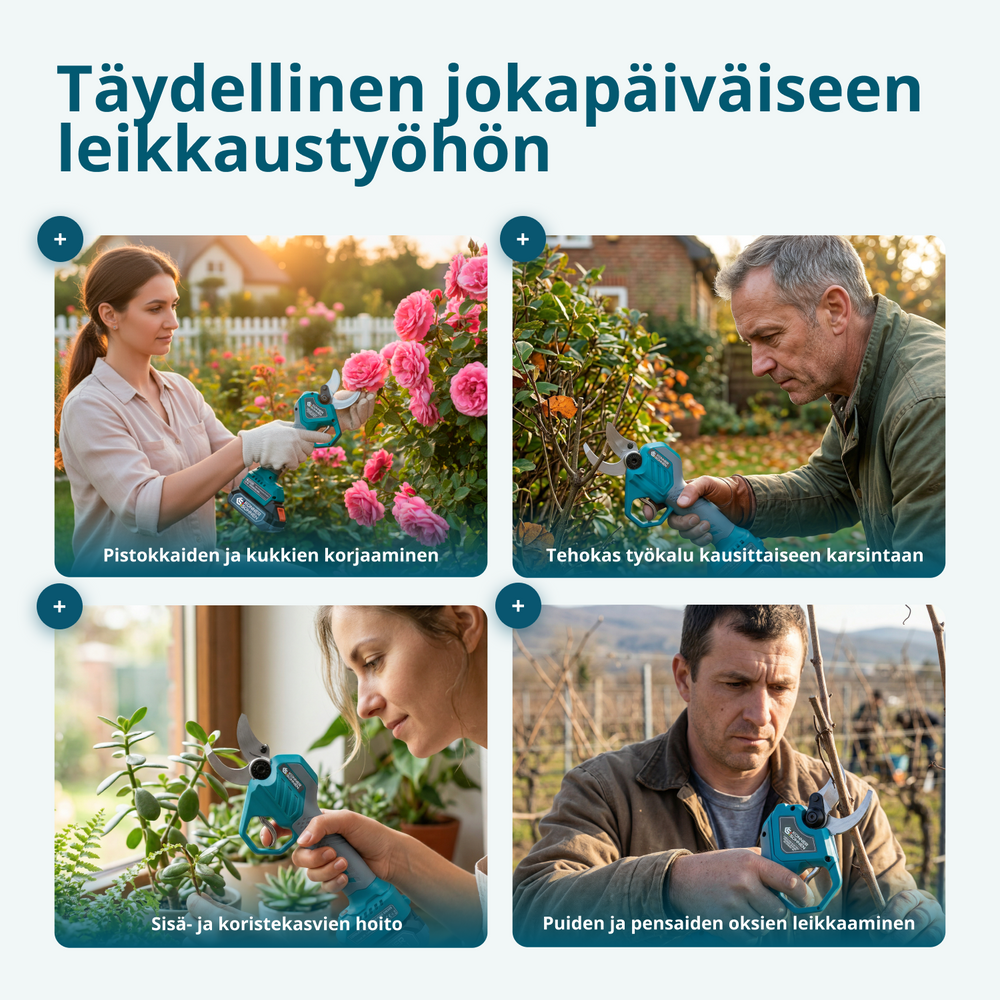 Johdottomat sähköiset oksasakset KS CPS20V-40 Case
