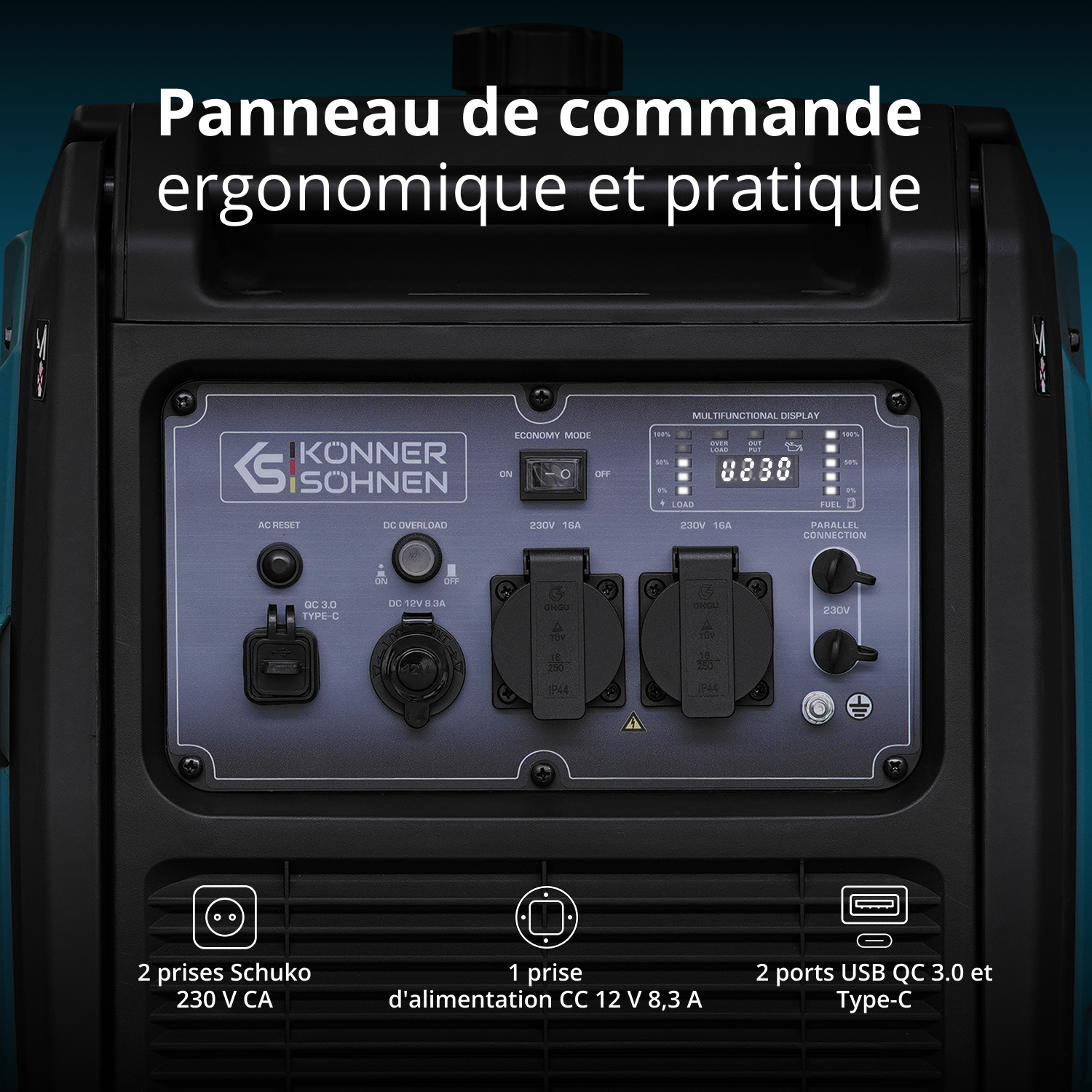 Groupe électrogène à essence-gaz de type inverter KS 4000iEG S