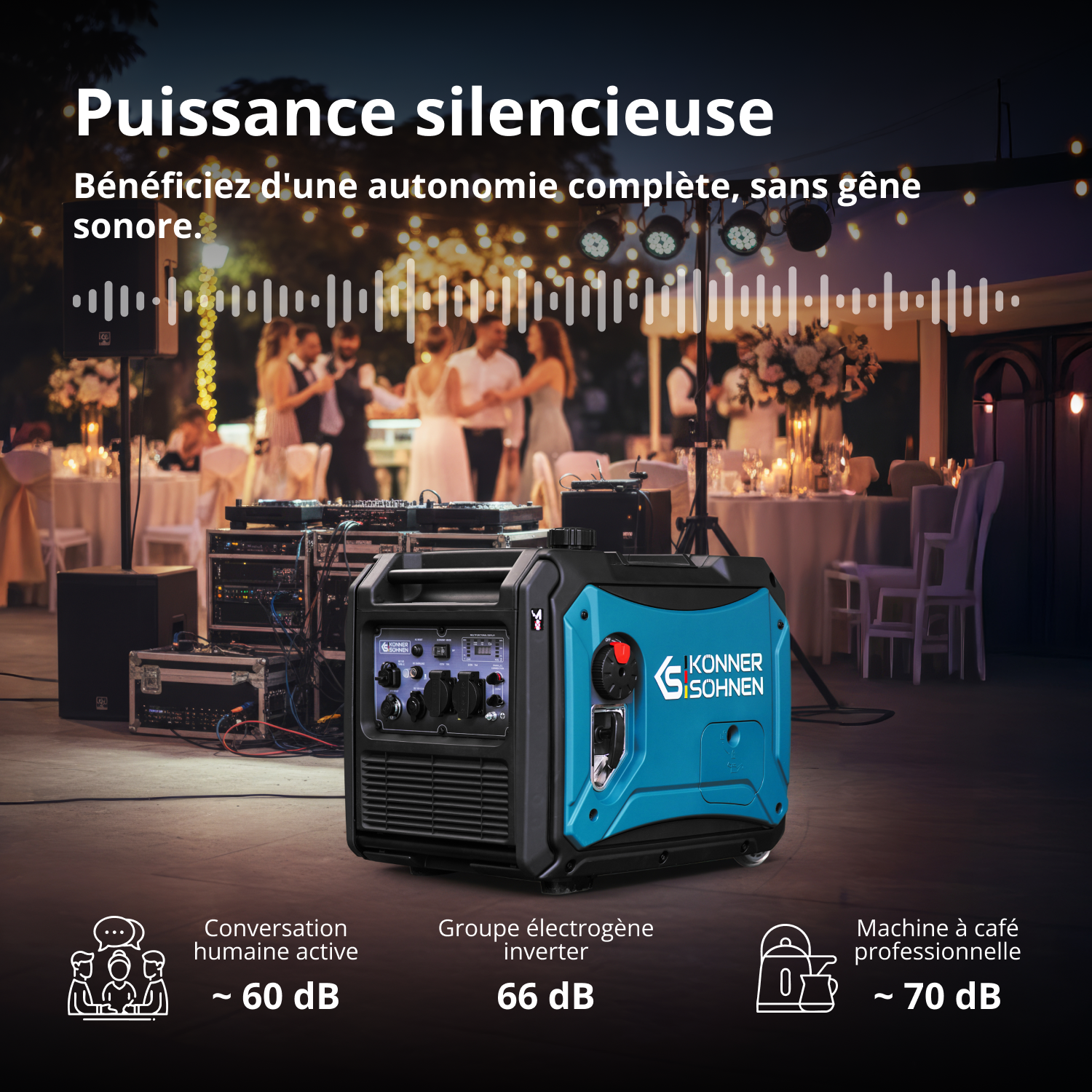 Groupe électrogène-onduleur dans la boîte anti-bruit KS 4000iE S