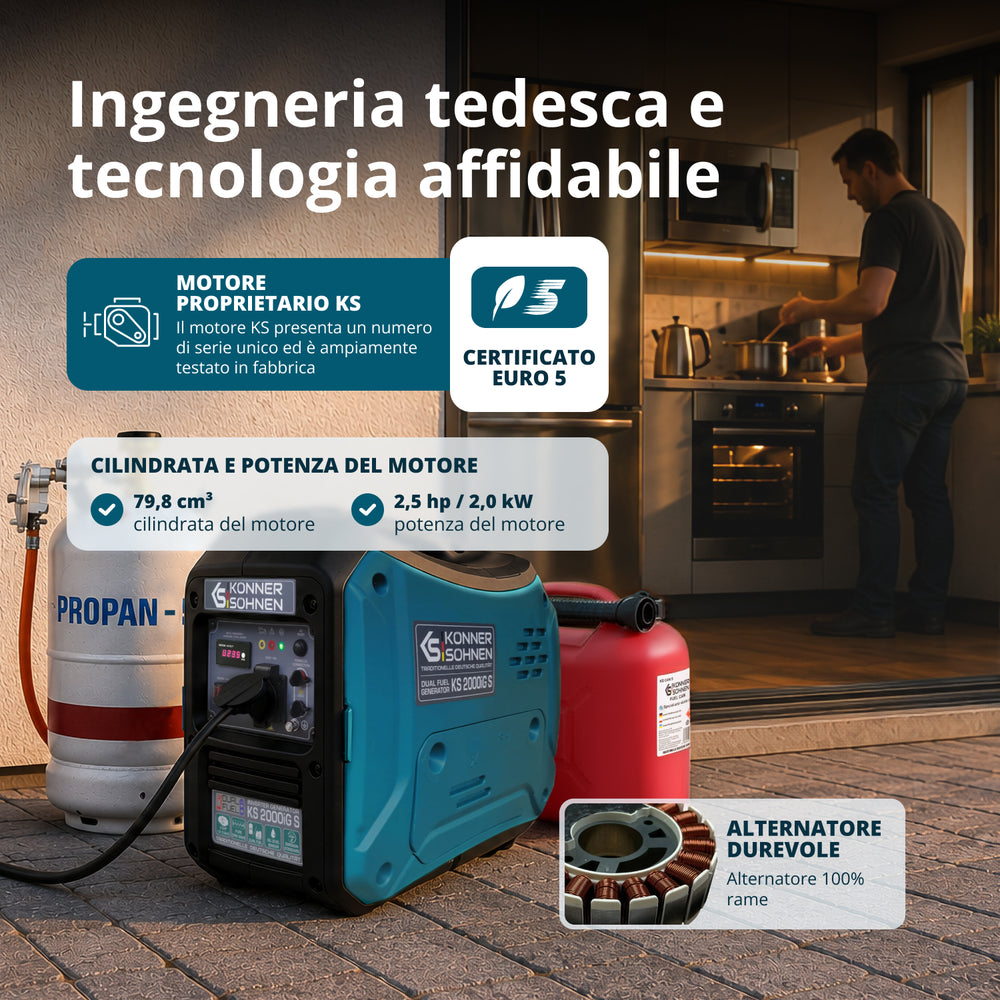 Generatore inverter GPL/benzina KS 2000iG S