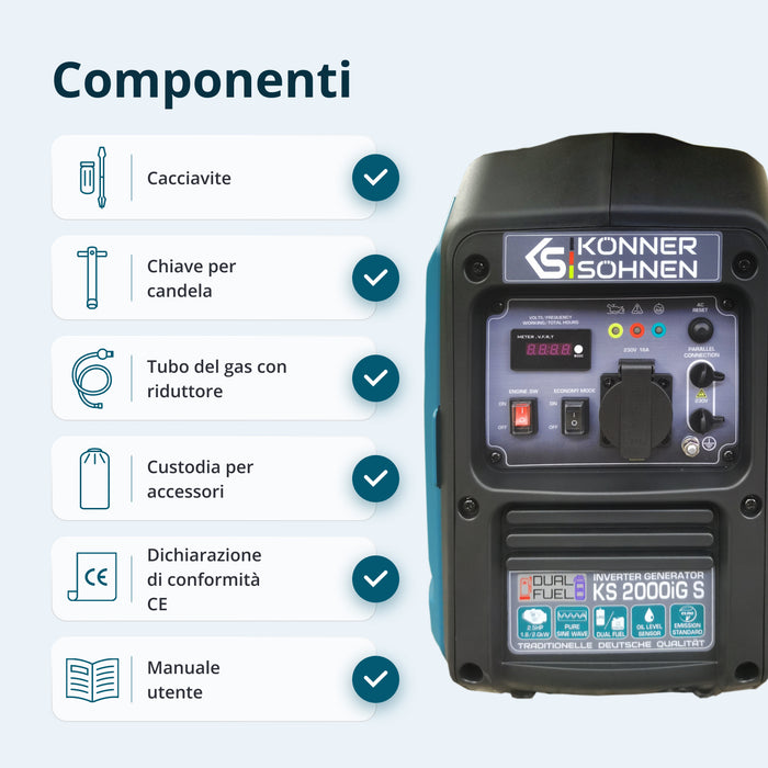 Generatore inverter GPL/benzina KS 2000iG S