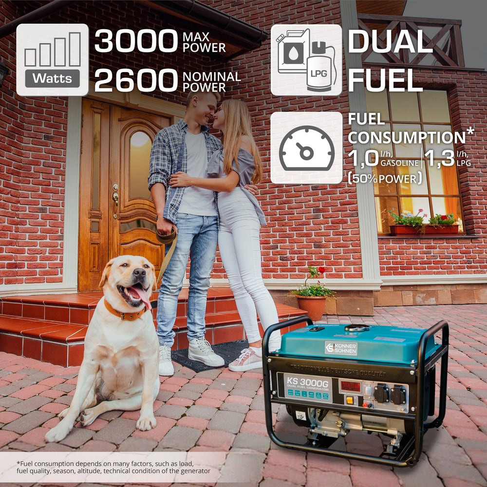 Generatore a GPL/Benzina Könner & Söhnen KS 3000G