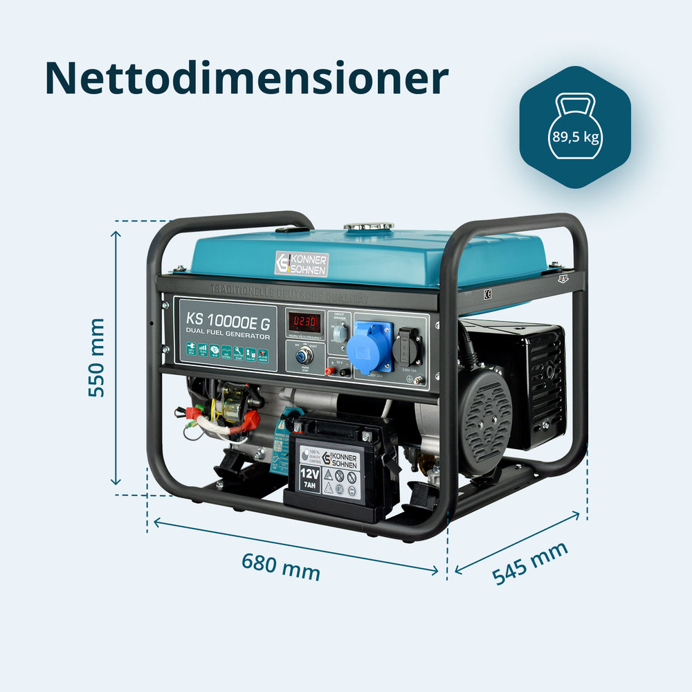 LPG/Bensiinigeneraattori 'Könner & Söhnen' KS 10000E G