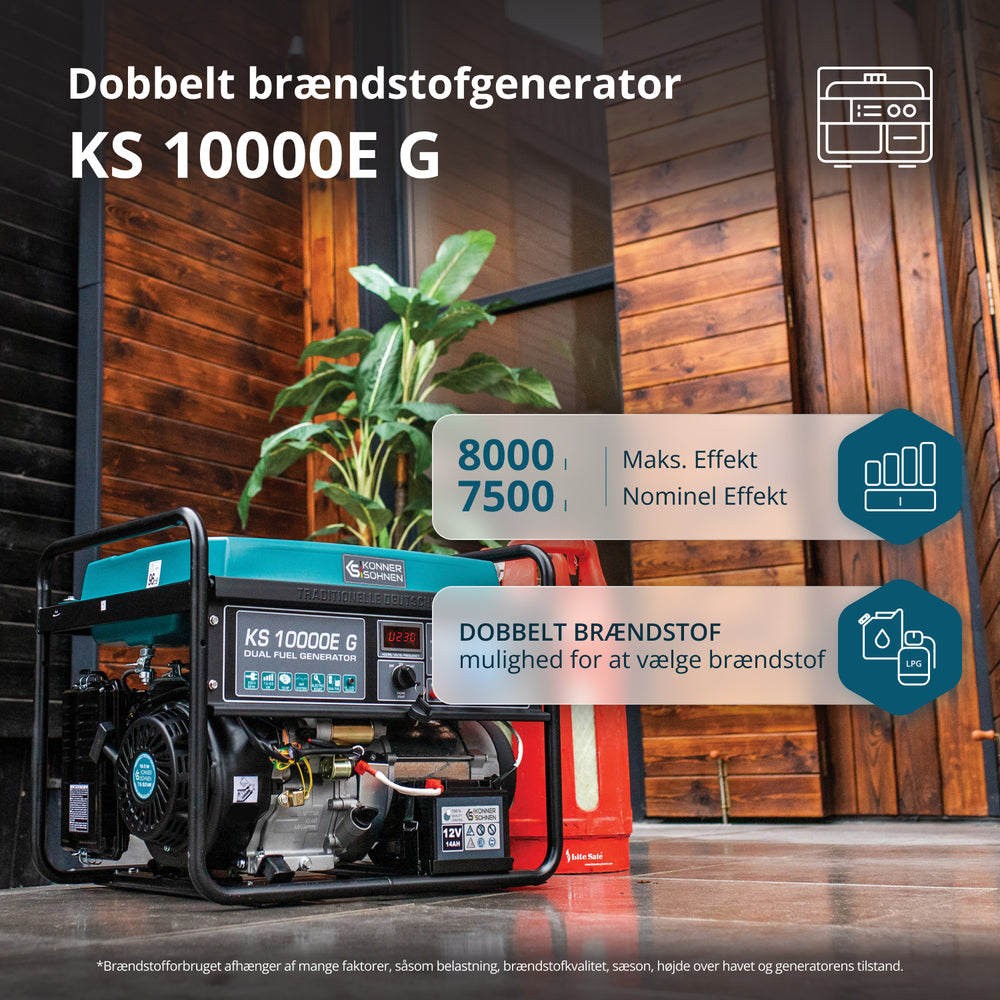 LPG/Bensiinigeneraattori 'Könner & Söhnen' KS 10000E G