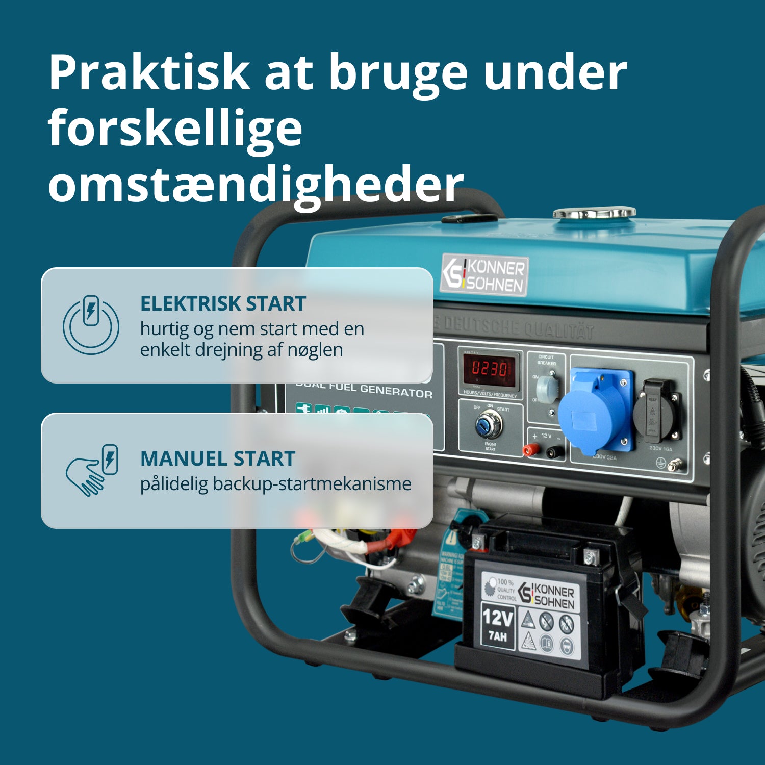 LPG/Benzin Generátor „Könner & Söhnen” KS 10000E G