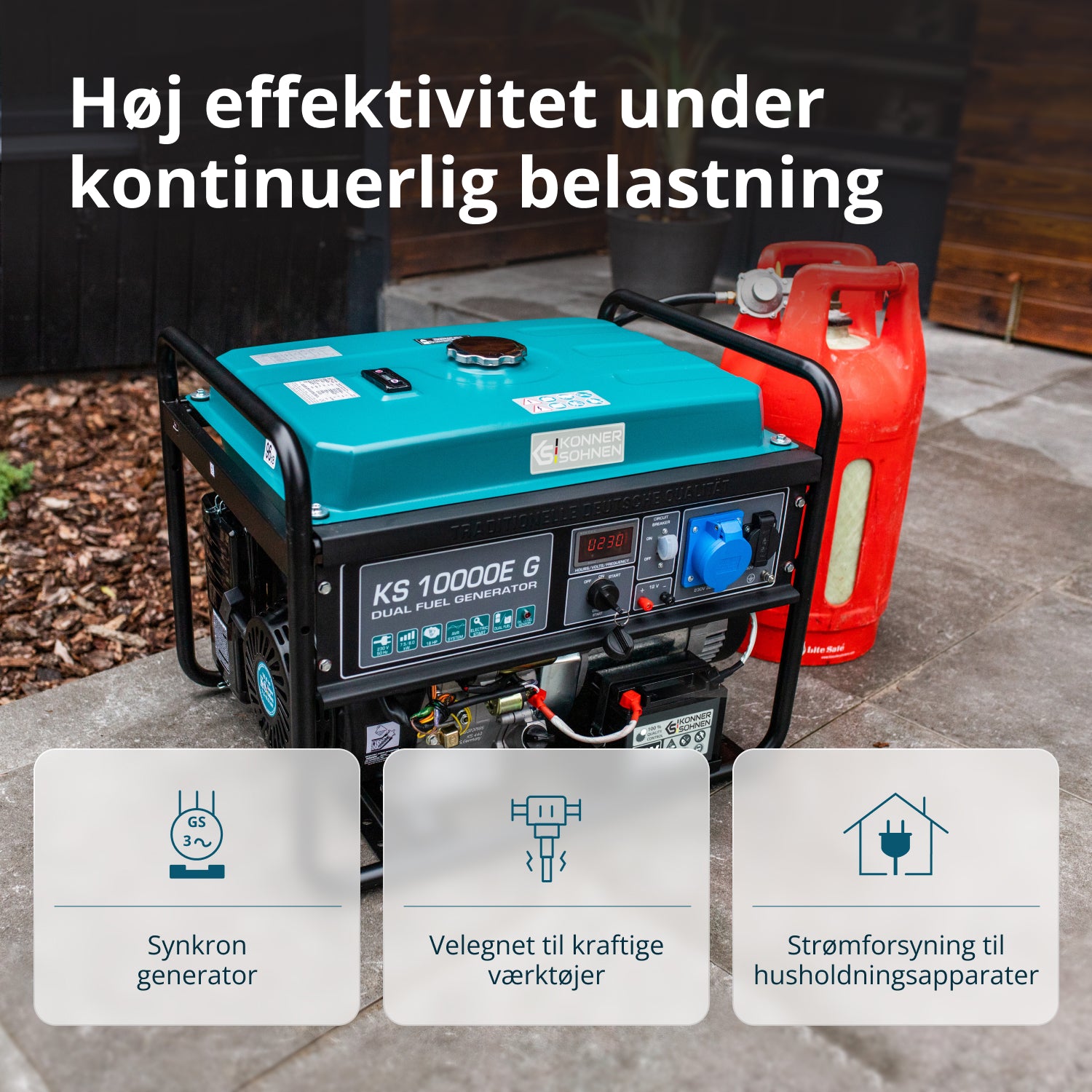 LPG/Benzin Generátor „Könner & Söhnen” KS 10000E G