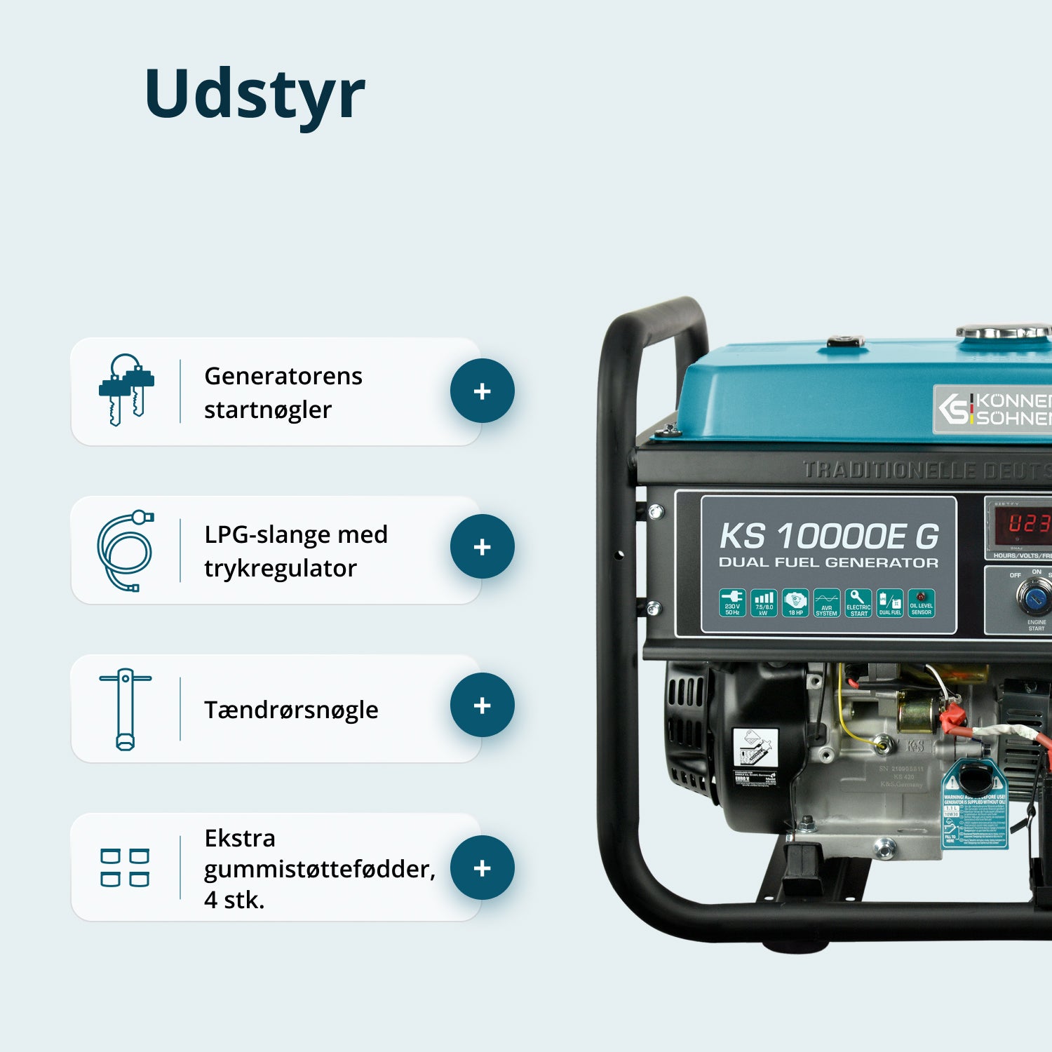 LPG/Benzin Generátor „Könner & Söhnen” KS 10000E G