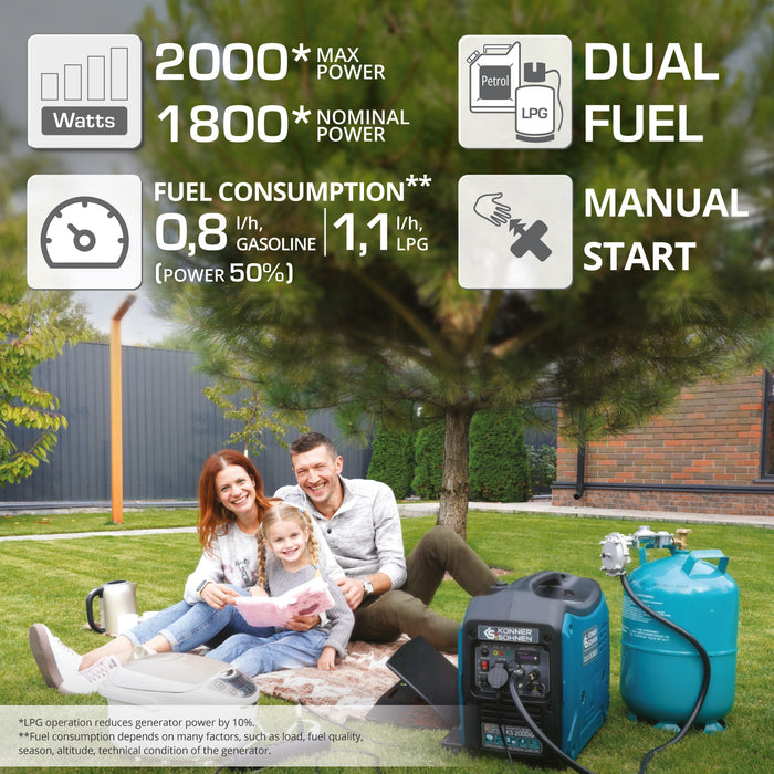 Generatore inverter GPL/benzina KS 2000iG S
