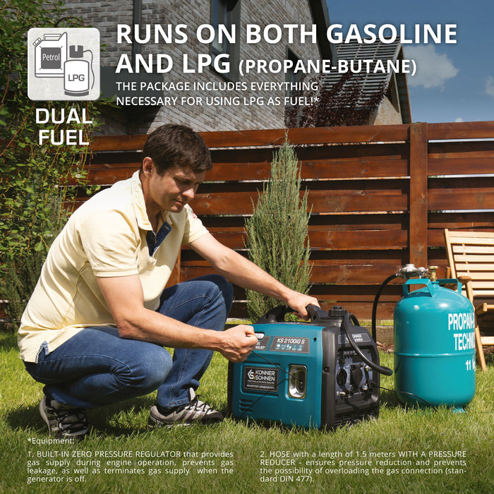 Generator cu inverter pe GPL/benzină KS 2100iG S