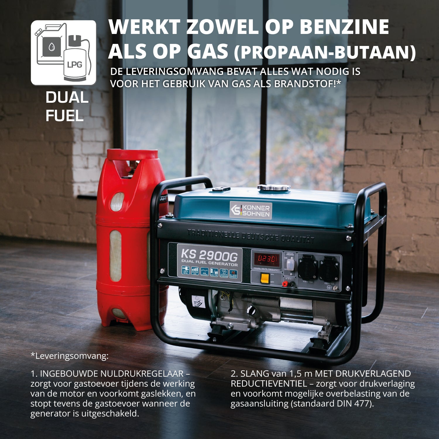 LPG/benzinegenerator "Könner & Söhnen" KS 2900G