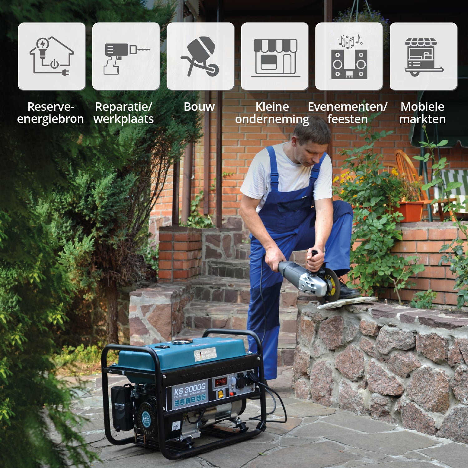 LPG/benzinegenerator "Könner & Söhnen" KS 3000G