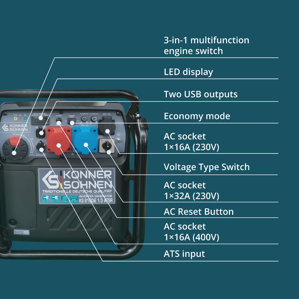 Inverter Generátor KS 8100iE 1/3 ATSR