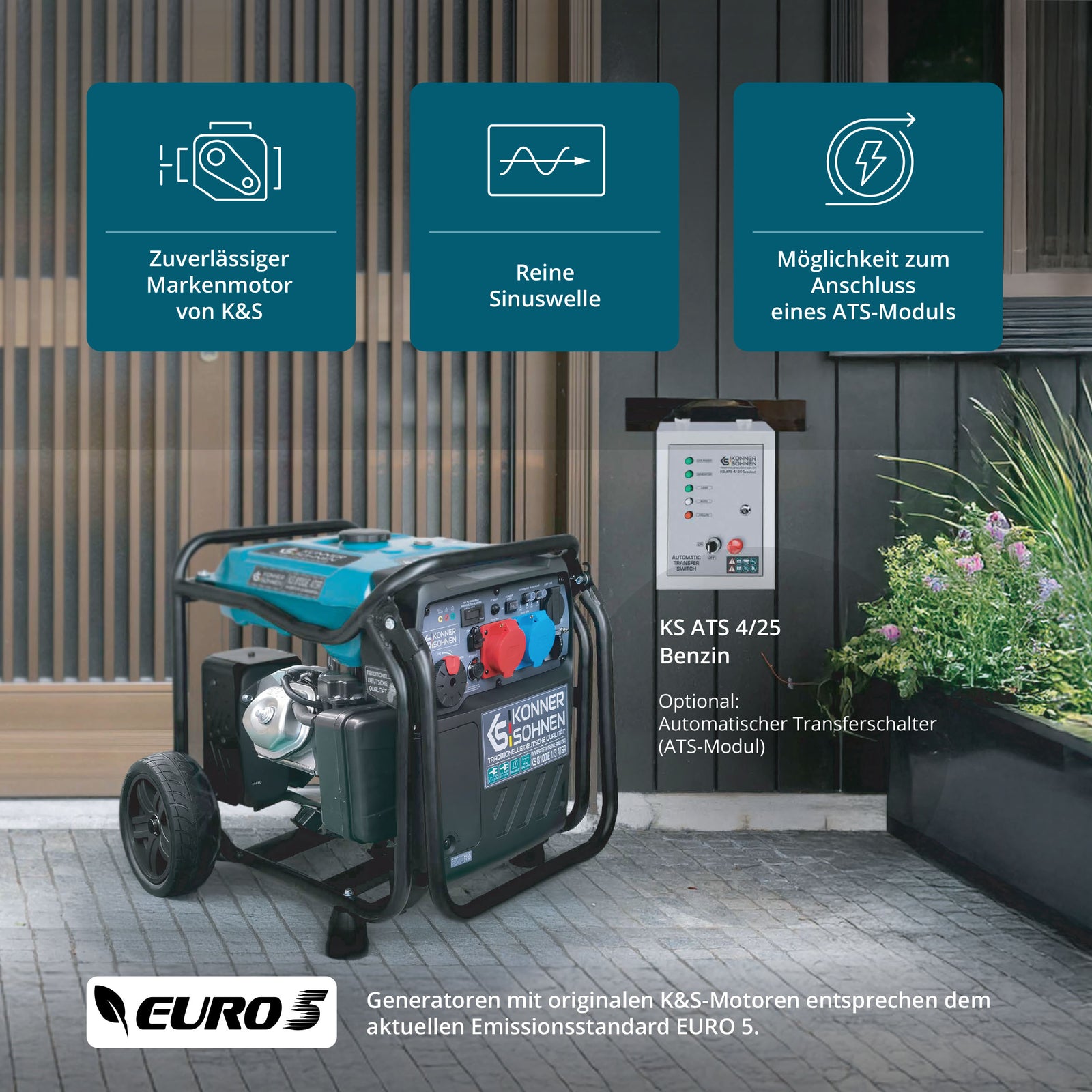 Inverter-Stromerzeuger KS 8100iE 1/3 ATSR