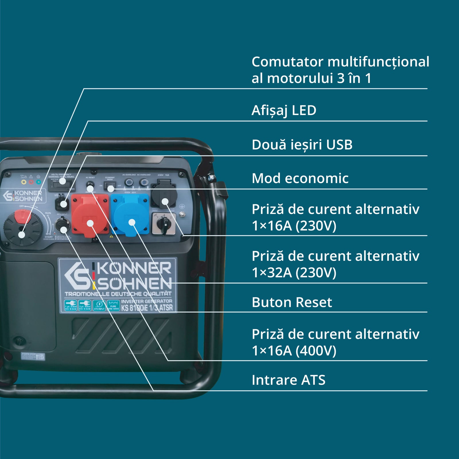 Generator invertor KS 8100iE 1/3 ATSR