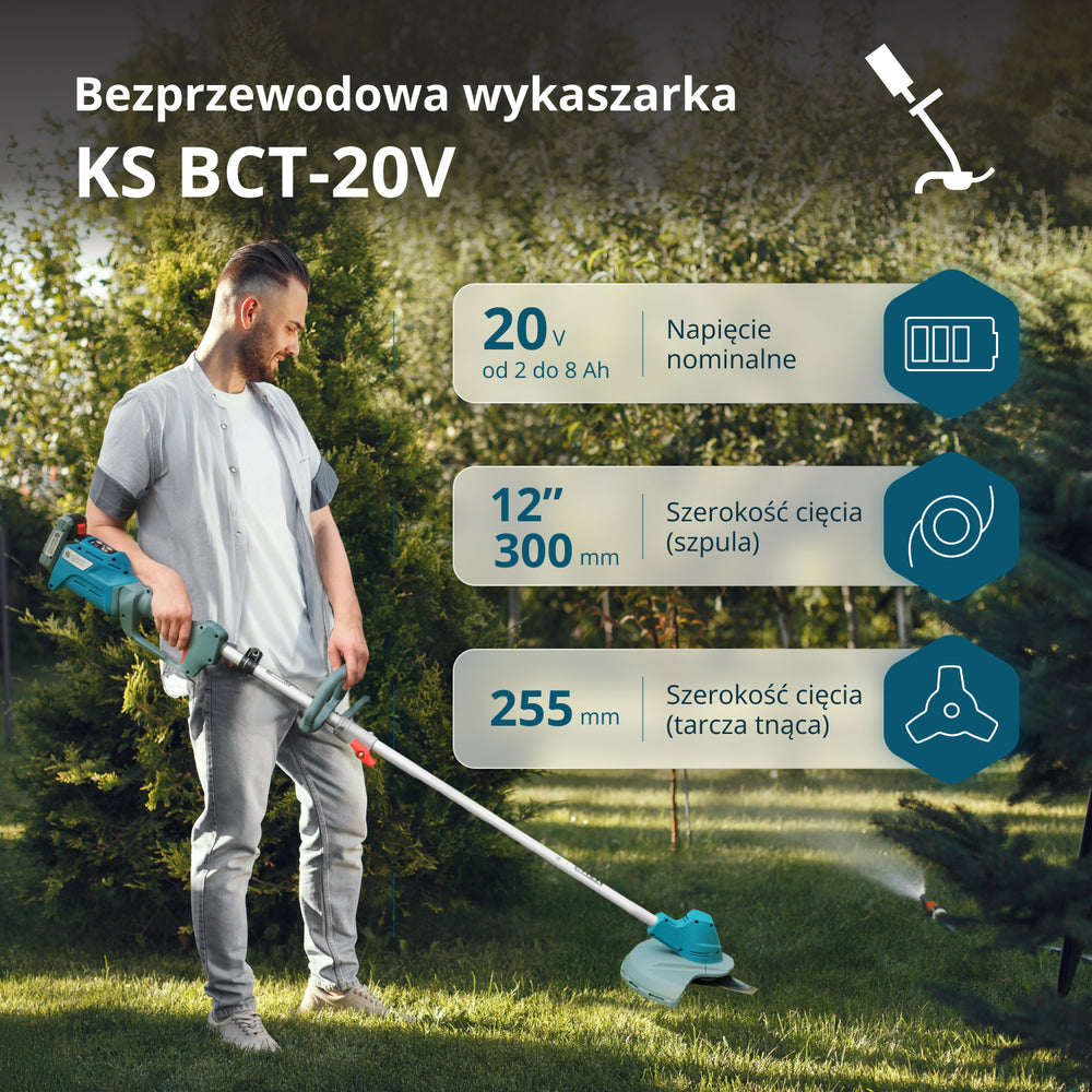 Akcyjny zestaw do pielęgnacji trawnika KS 33LM-BCT20V-SET