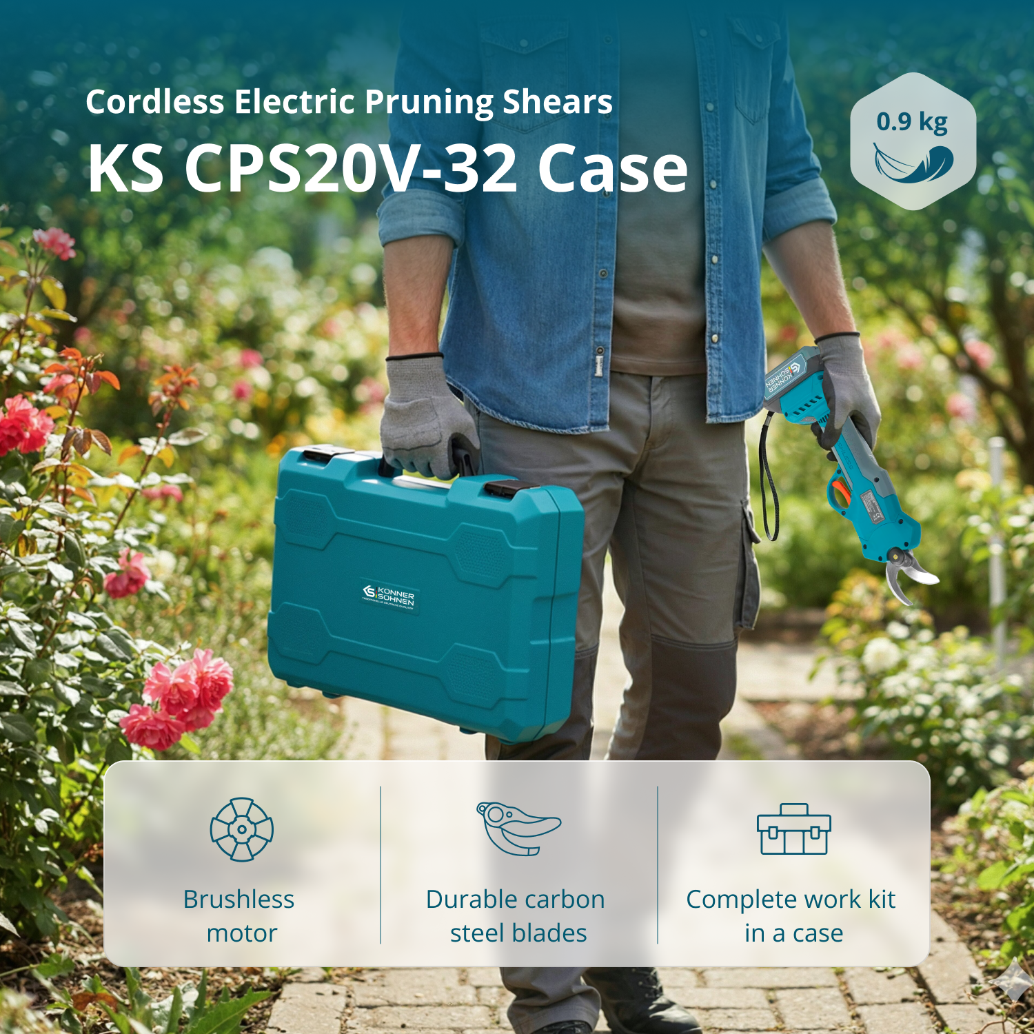 Ledningsfri Elektrisk Beskæresaks KS CPS20V-32 Case
