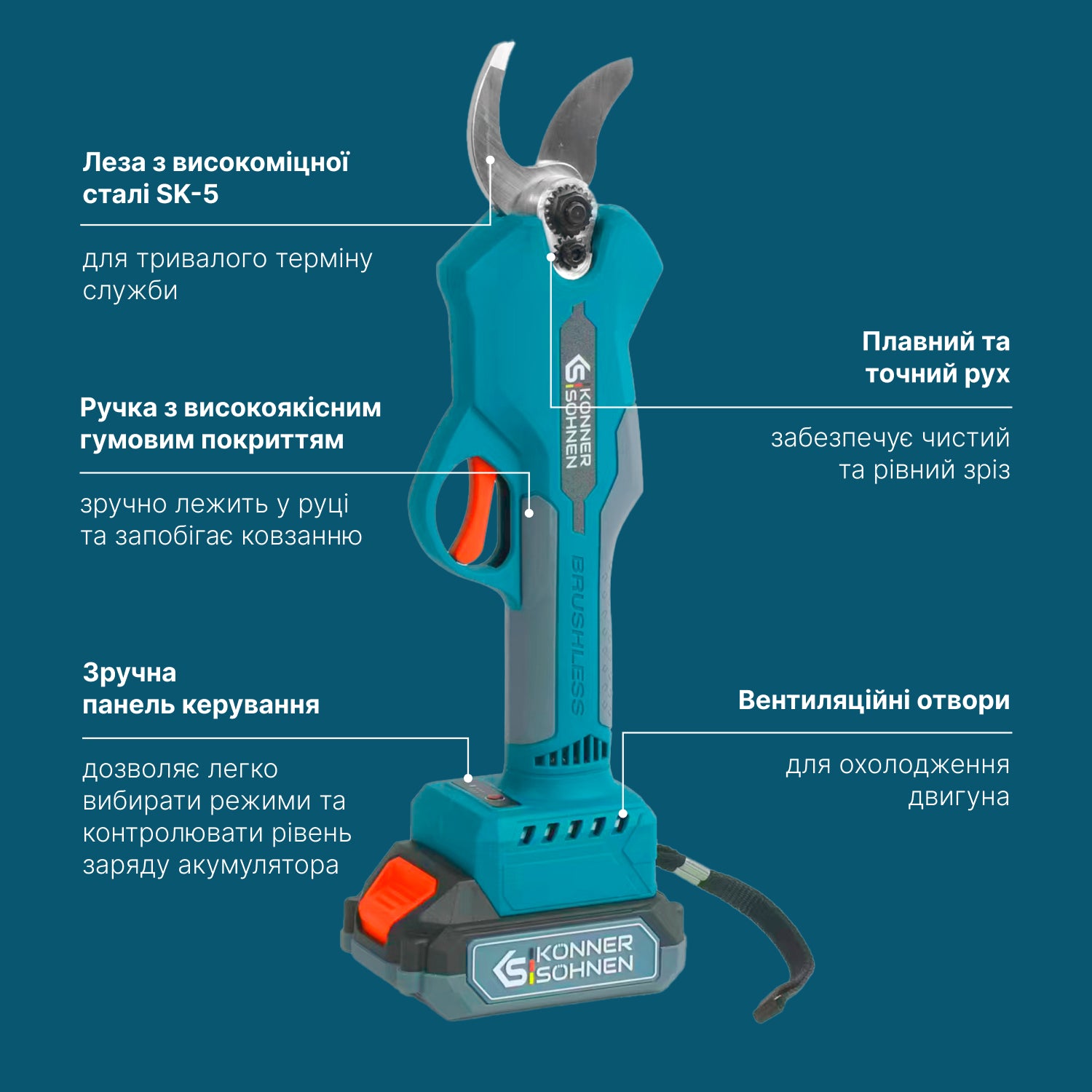 Акумуляторний секатор KS CPS20V-32 Case