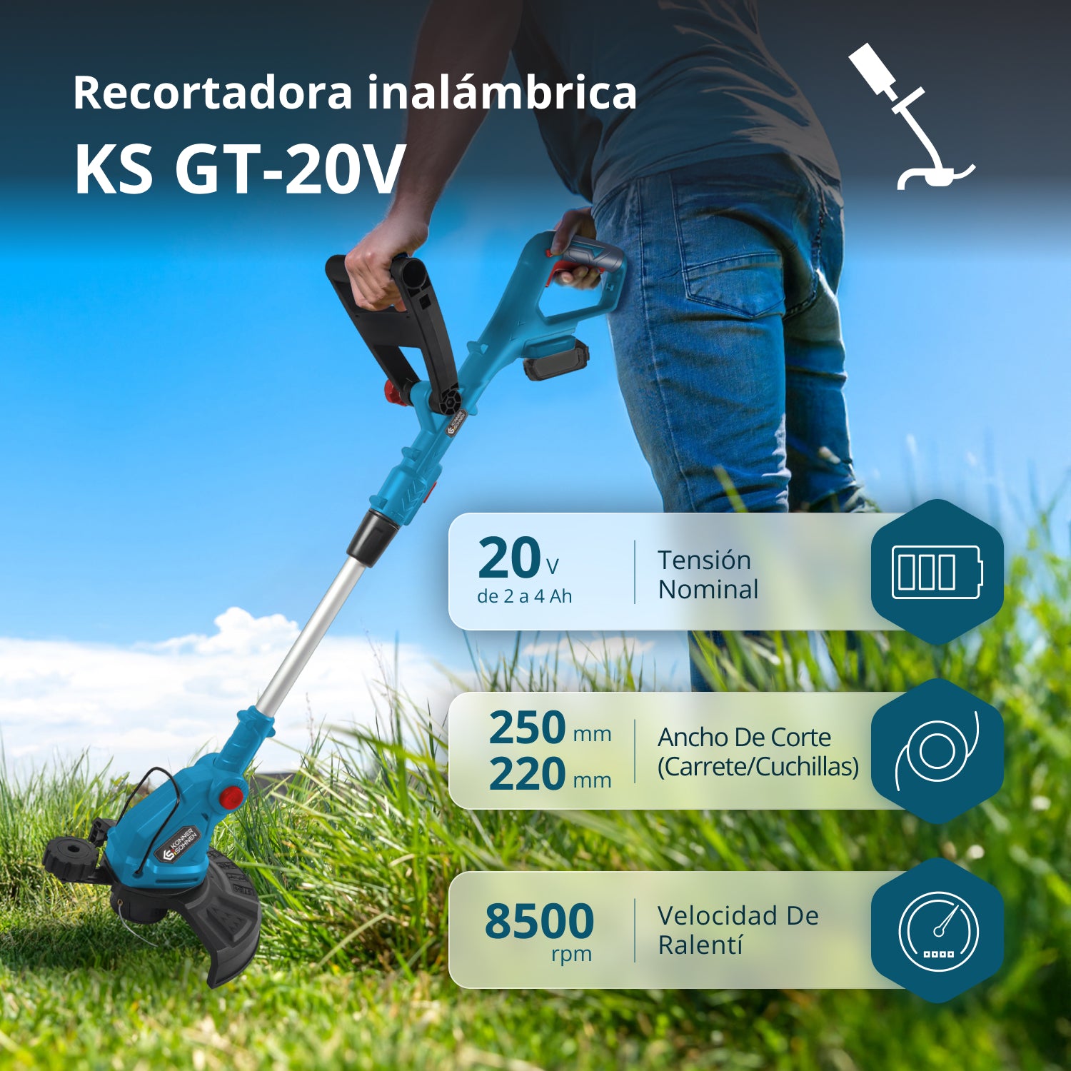 Cortabordes inalámbrico KS GT-20V