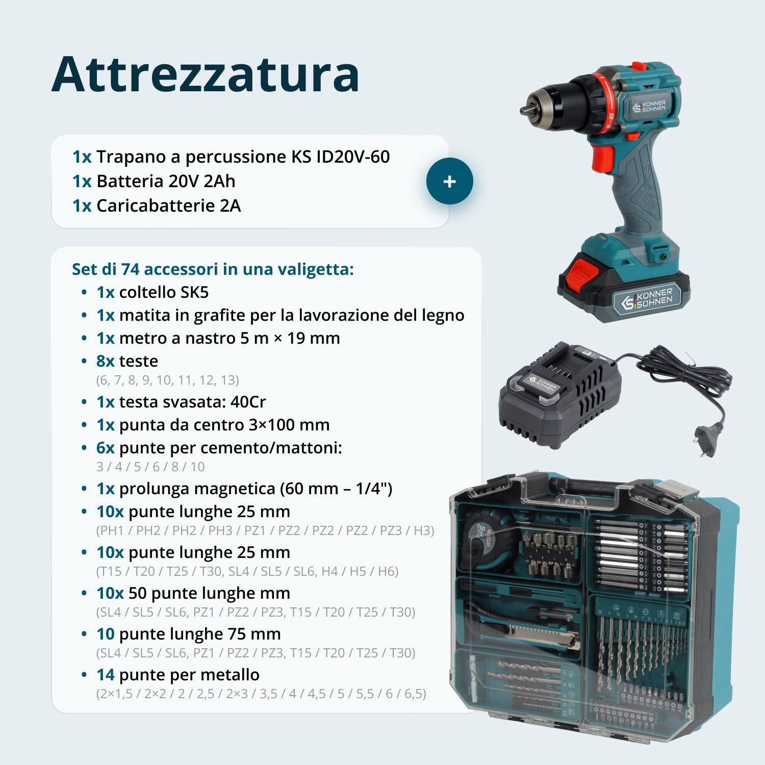 Set Senza Fili Master KS ID20V-60 KIT 74