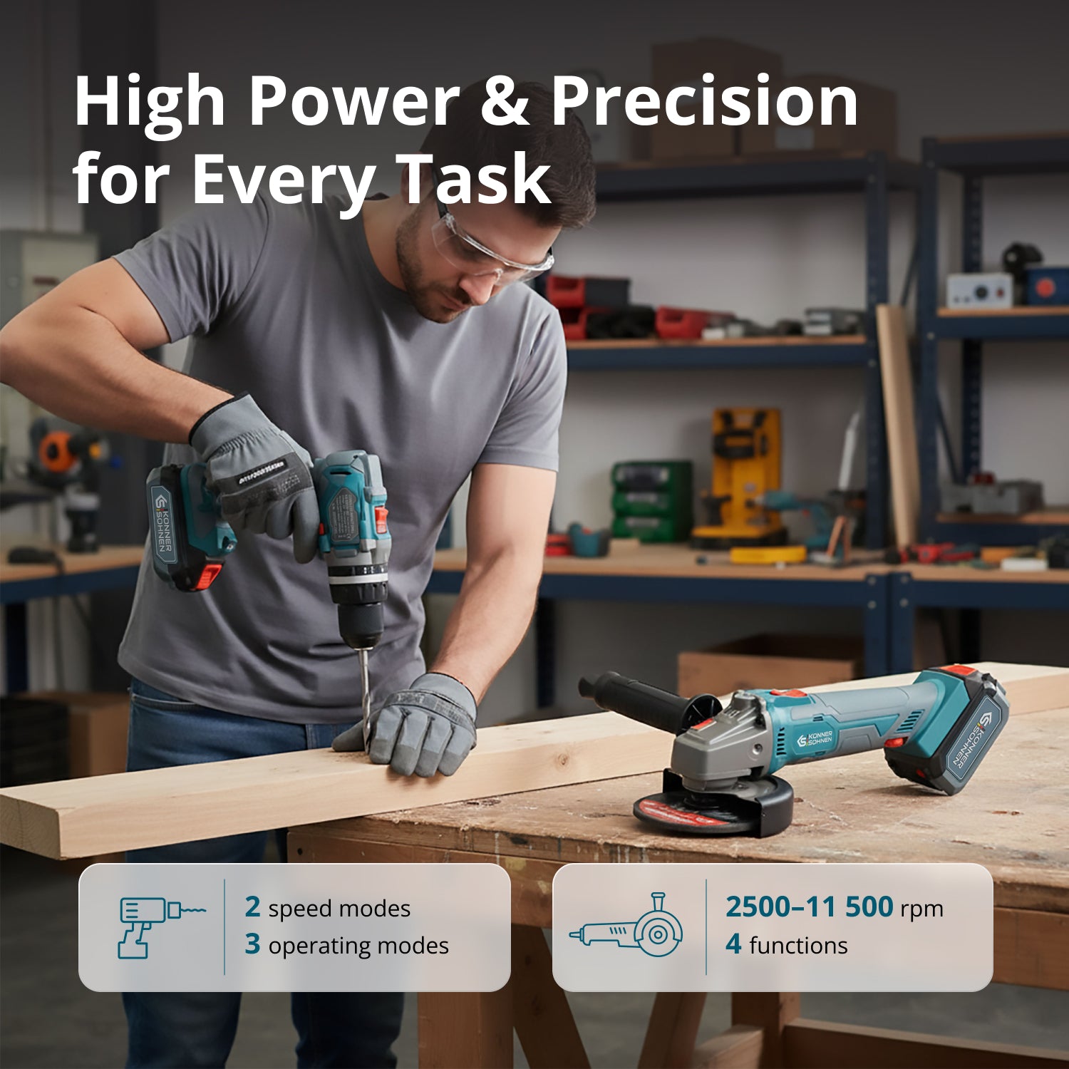 Conjunto Mestre Sem Fios KS IDAGB 20V SET 1