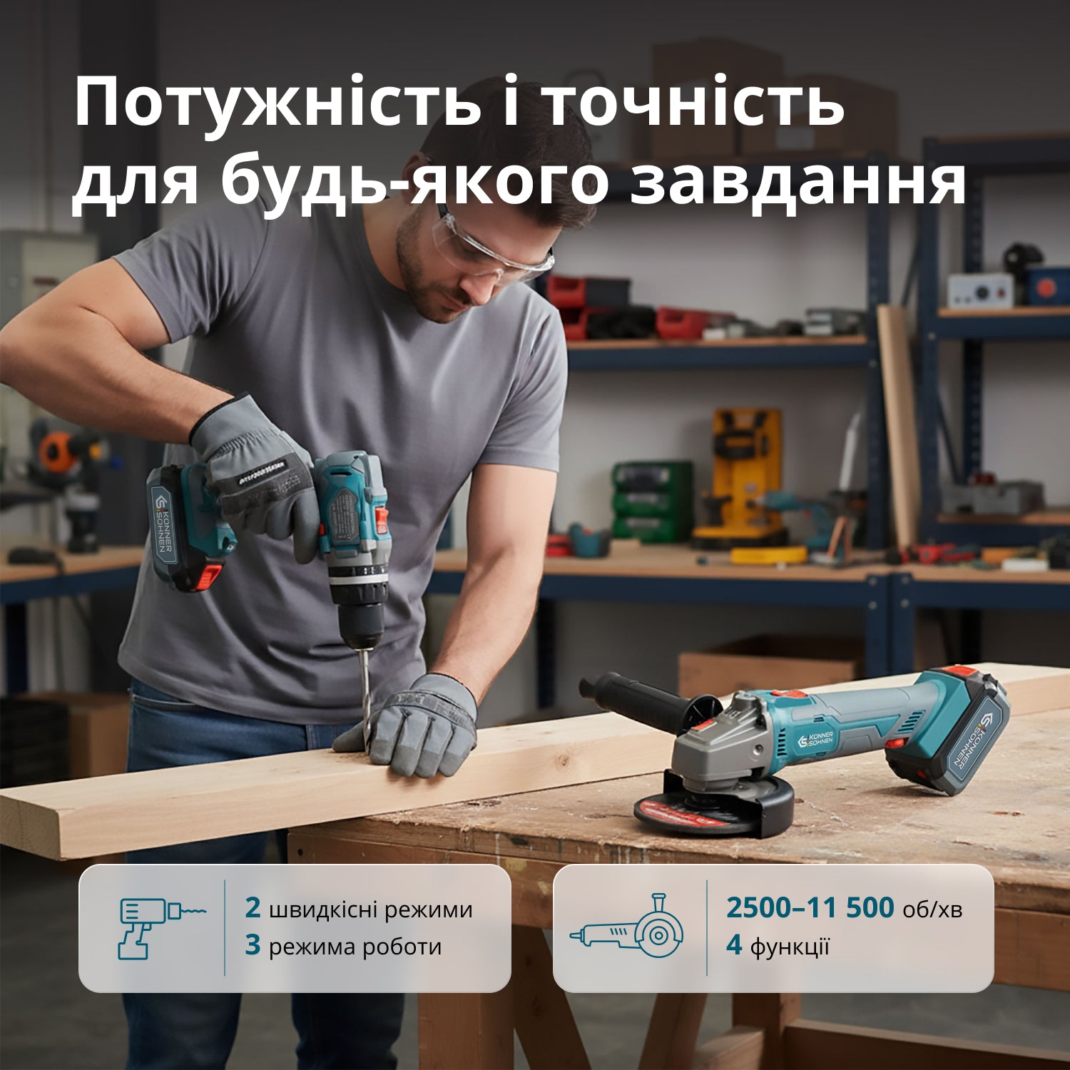 Бездротовий Майстер-набір KS IDAGB 20V SET 1 