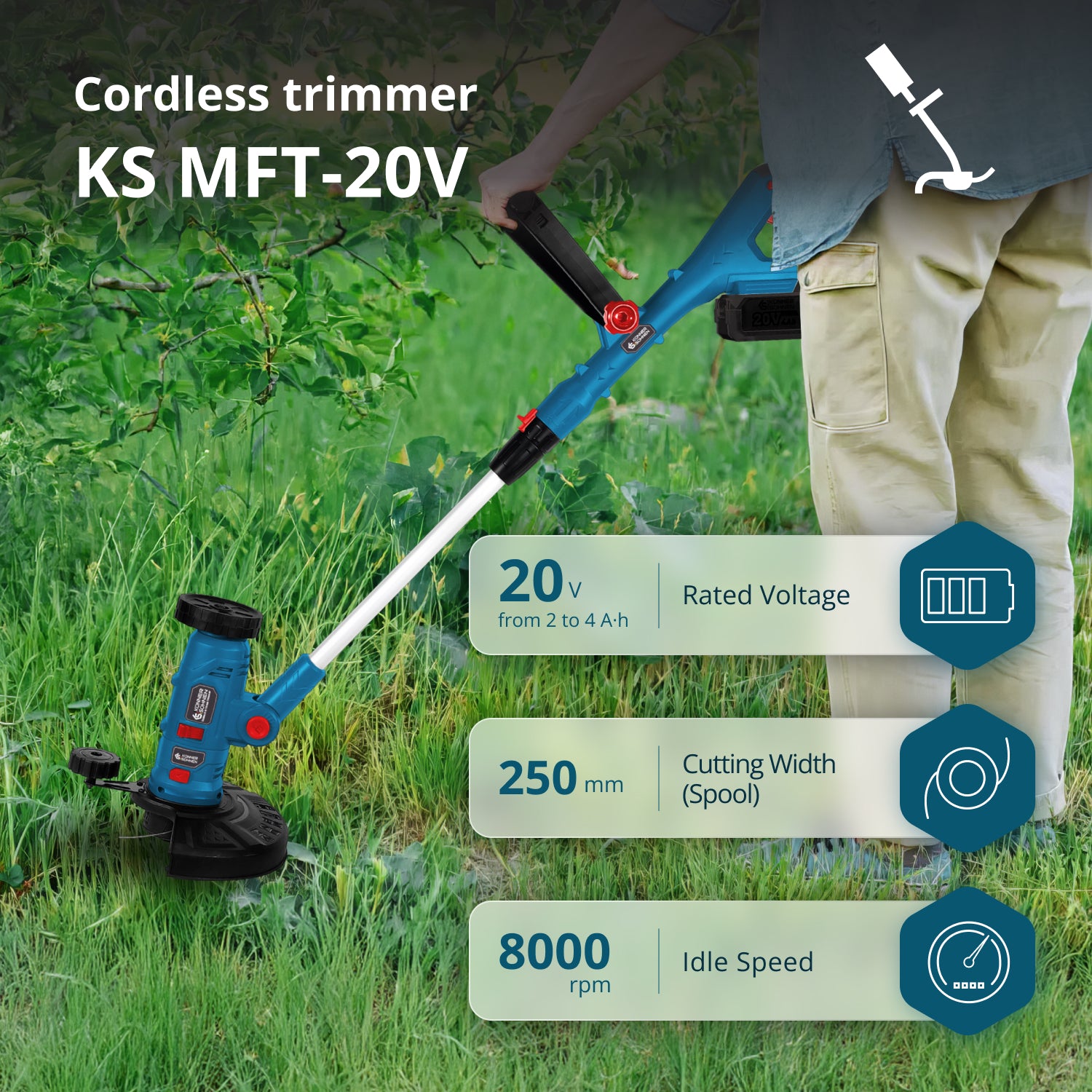 Bezprzewodowy wielofunkcyjny trymer KS MFT-20V 
