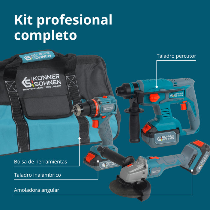 Conjunto  Maestro Inalámbrico 3 en 1 KS RHAGD 20V SET 3 PLUS