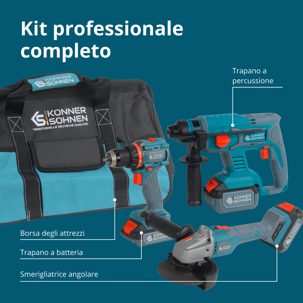 Set Master Senza Fili Kit 3-in-1 KS RHAGD 20V SET 3