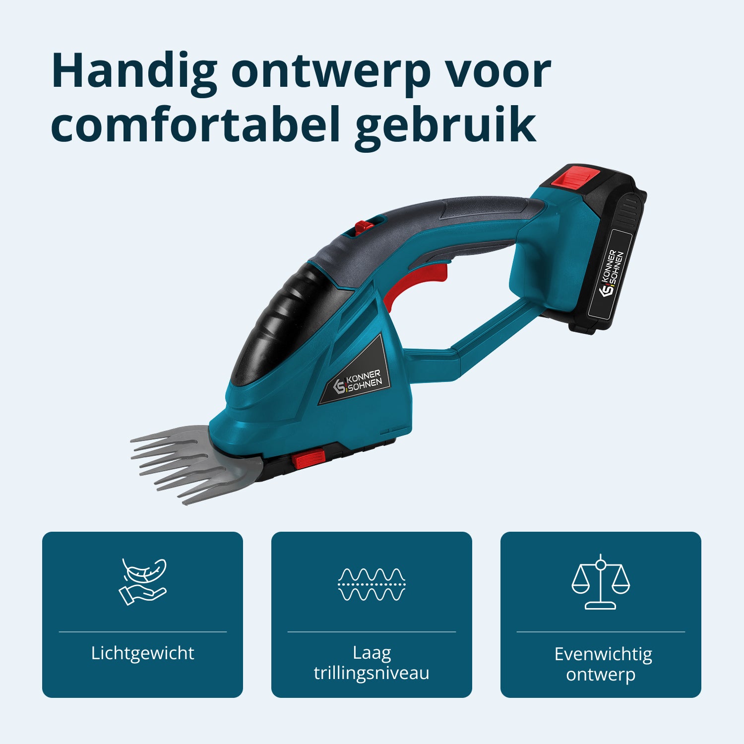 Snoerloze 2 in 1 Grasmaai- en Heggenschaar met Telescopische Verlengstok KS SHT-20V + Extension Pole