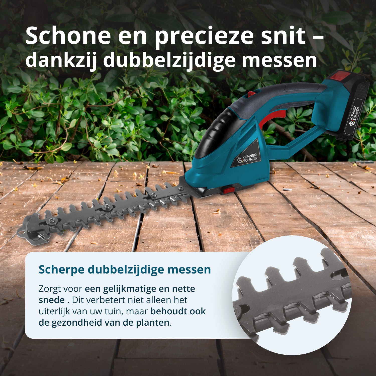 Snoerloze 2 in 1 Grasmaai- en Heggenschaar met Telescopische Verlengstok KS SHT-20V + Extension Pole