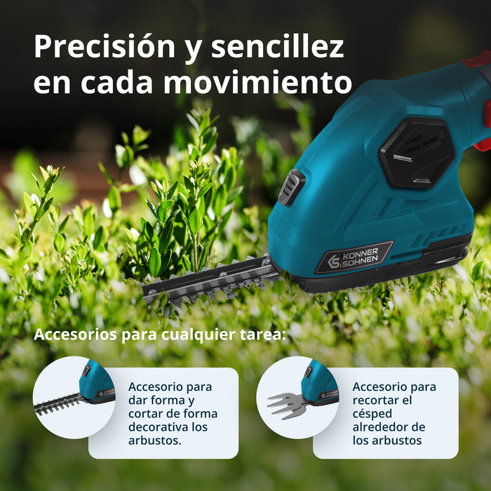 Tijeras de césped y cortasetos 2 en 1 inalámbricas KS SHT-8V