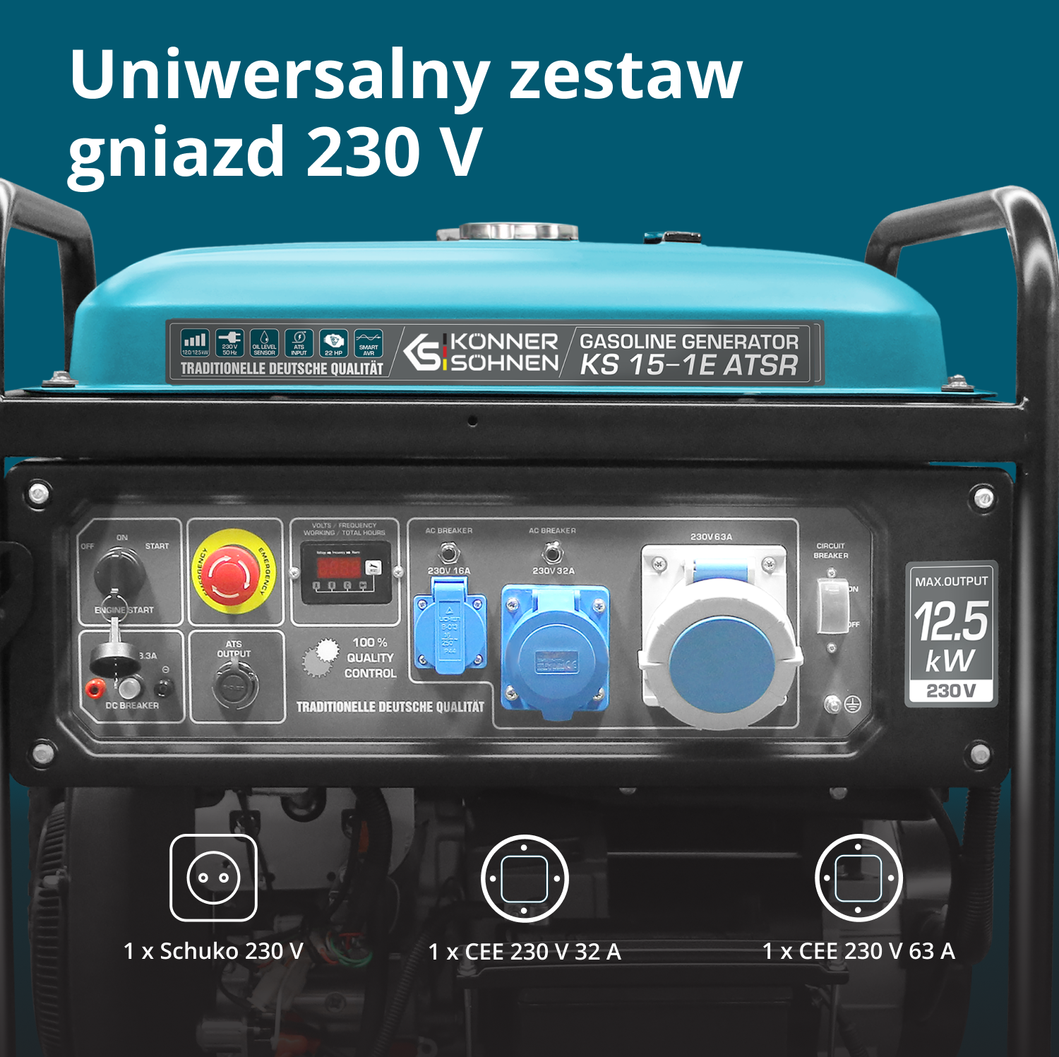 Generator benzynowy „Könner & Söhnen” KS 15-1E ATSR