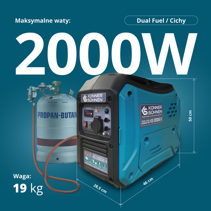 Inwerterowy generator LPG/benzyna KS 2000iG S