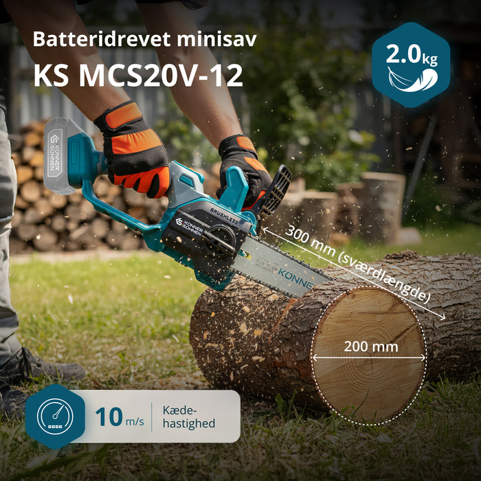 Vezeték nélküli Mini Láncfűrész KS MCS20V-12