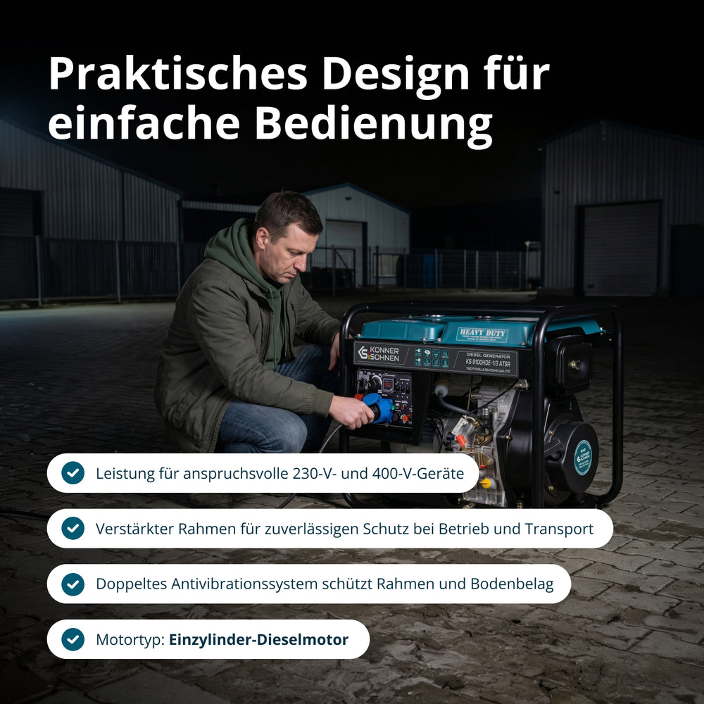 Diesel-Generator "Könner & Söhnen" KS 9100HDE-1/3 ATSR (EURO V)