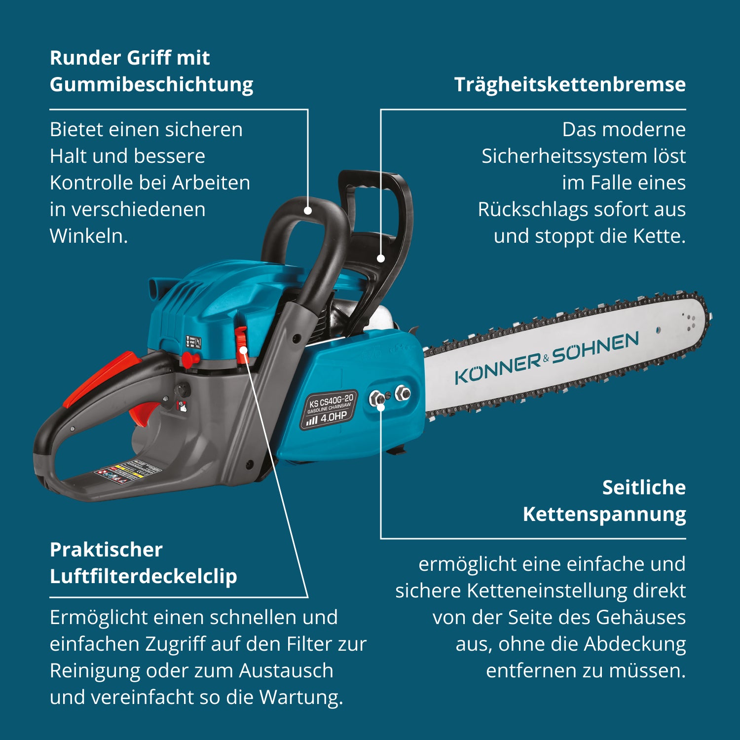 Benzin-Kettensäge KS CS40G-20