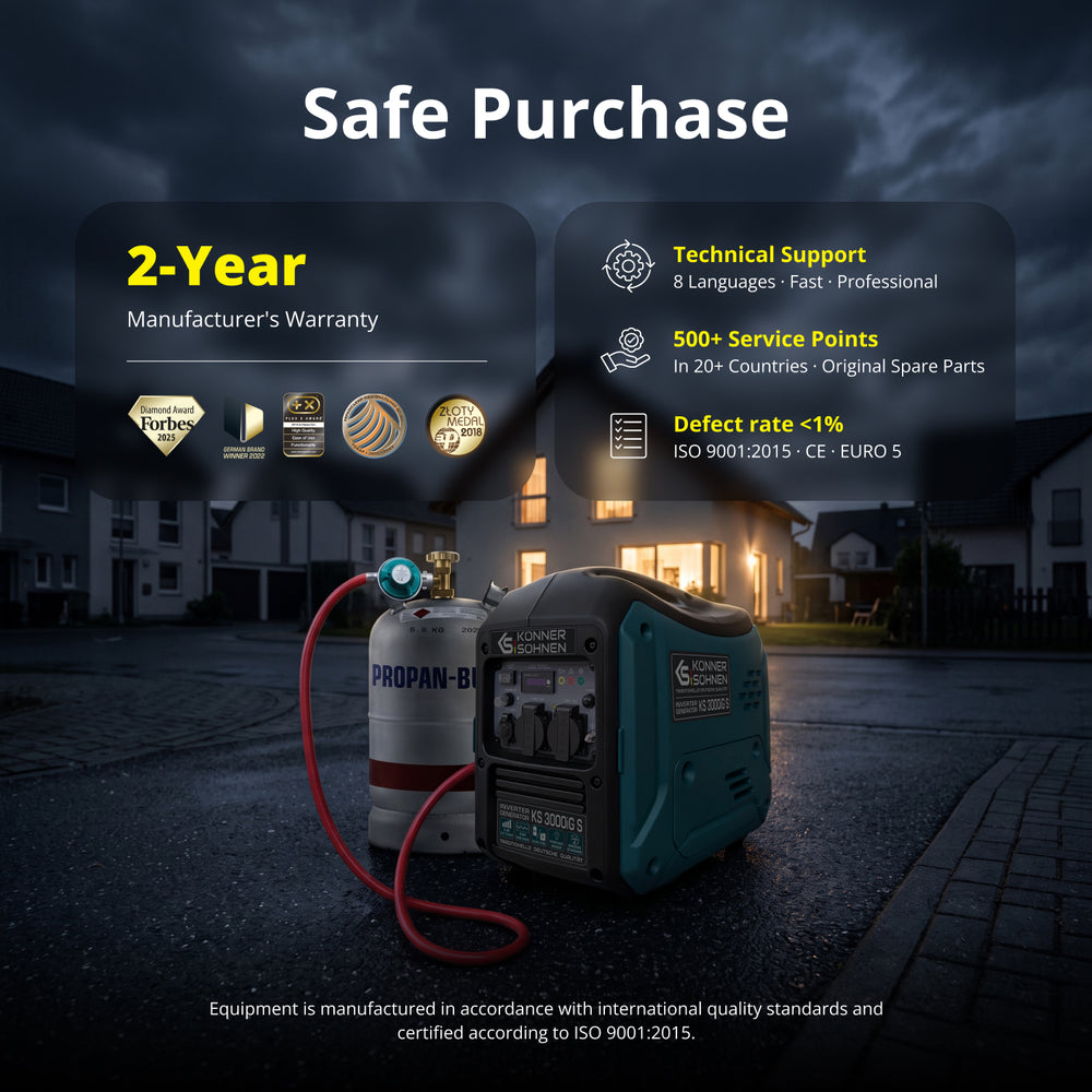 Invertorový generátor na LPG/benzín KS 3000iG S