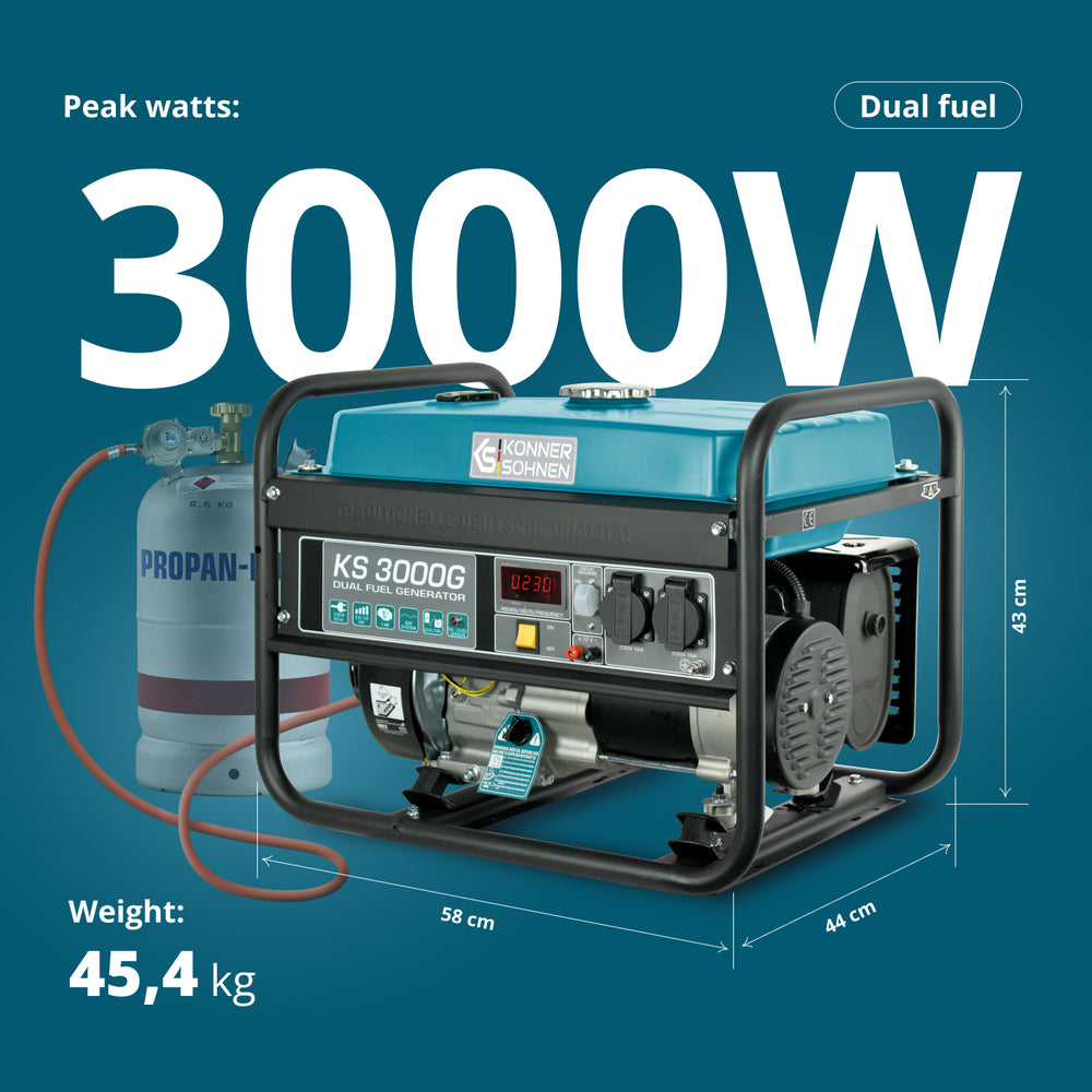 LPG/Бензинов генератор „Könner & Söhnen“ KS 3000G