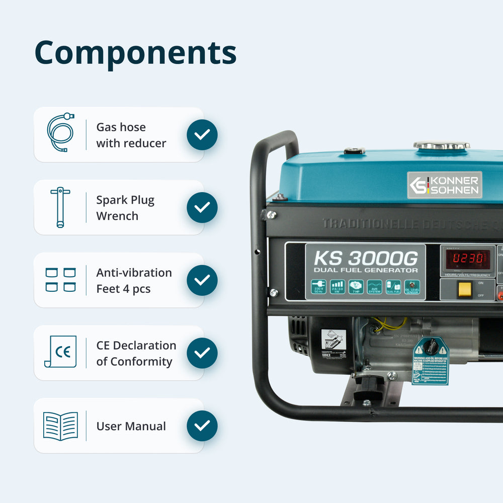 LPG/Бензинов генератор „Könner & Söhnen“ KS 3000G