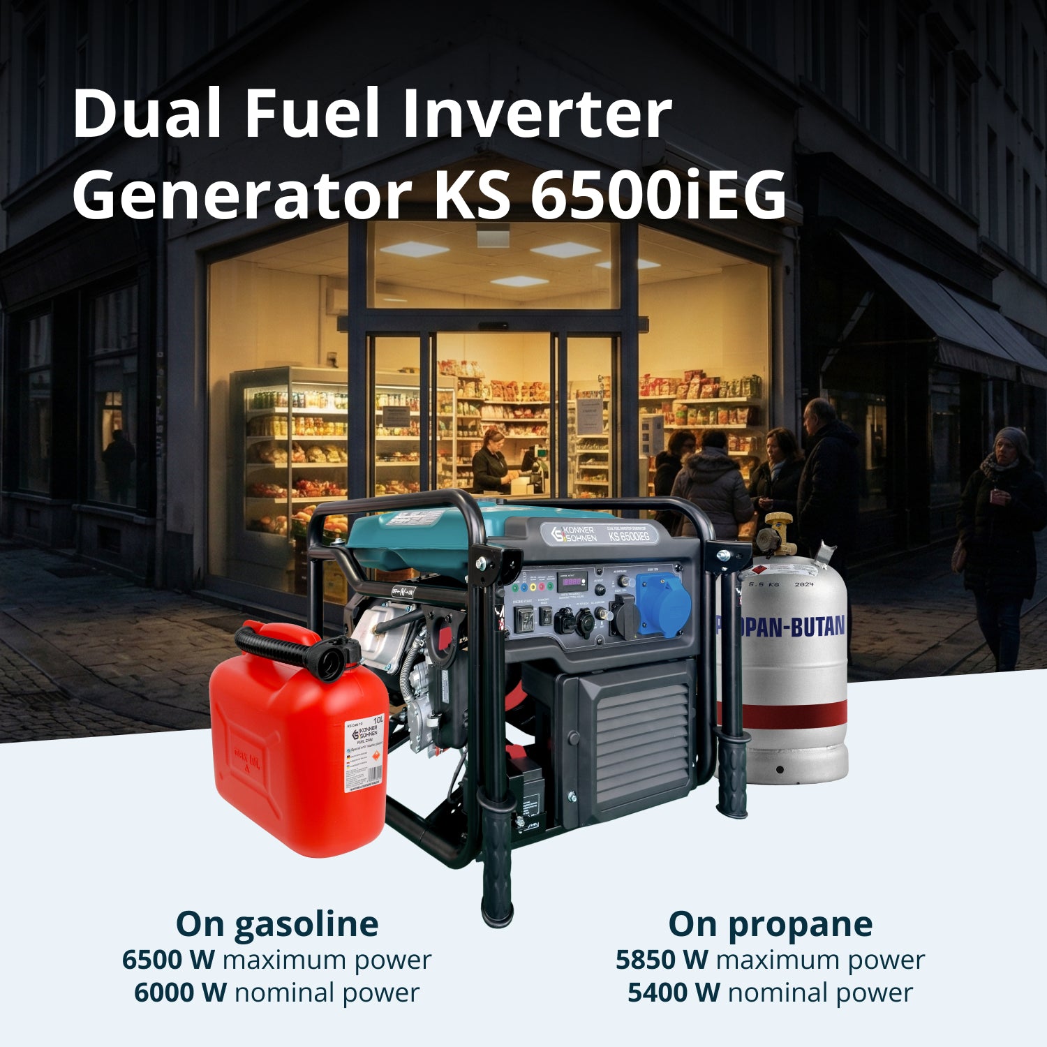 Dobbeltbrændstof Inverter Generator KS 6500iEG