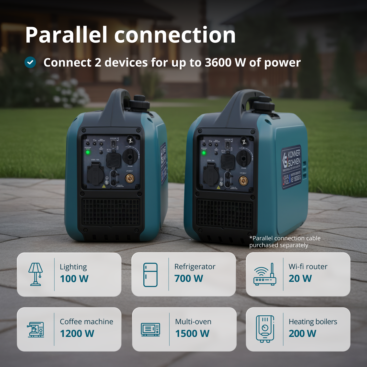 Invertorový generátor (LPG/benzín) KS 1900iG S