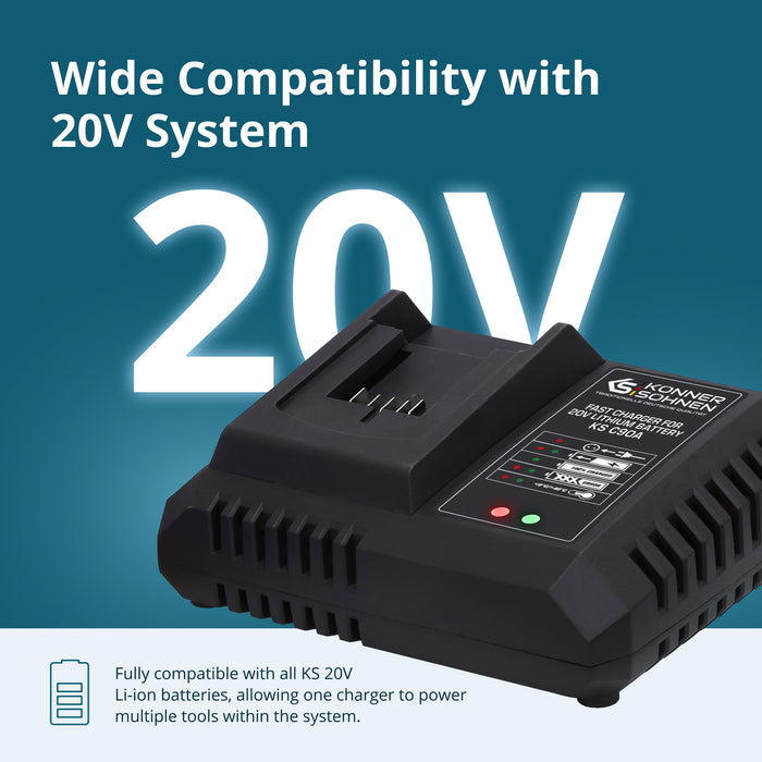 Gyors töltő 20V lítium akkumulátorhoz KS C90A