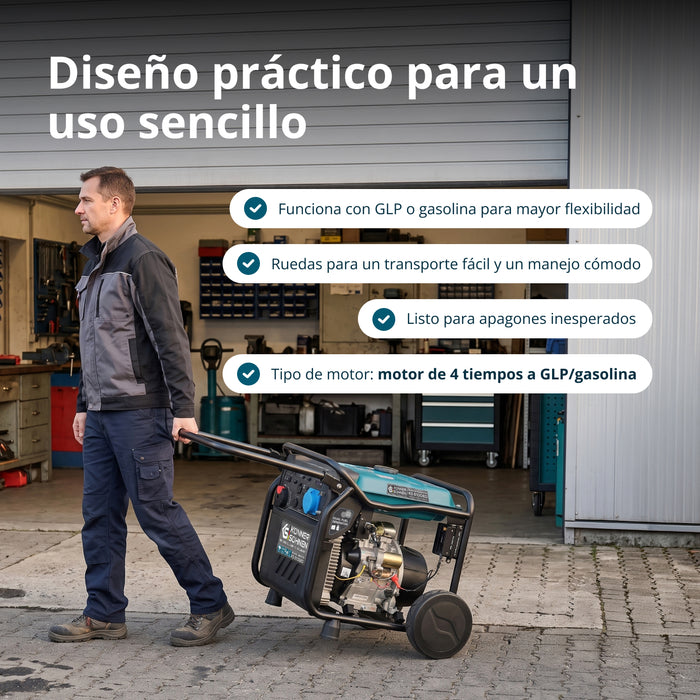 Generador inverter híbrido de gas/gasolina KS 8100iEG