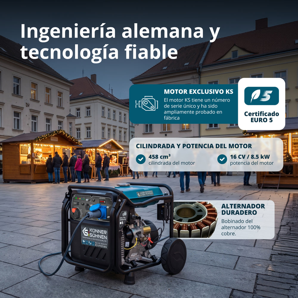 Generador inverter híbrido de gas/gasolina KS 8100iEG
