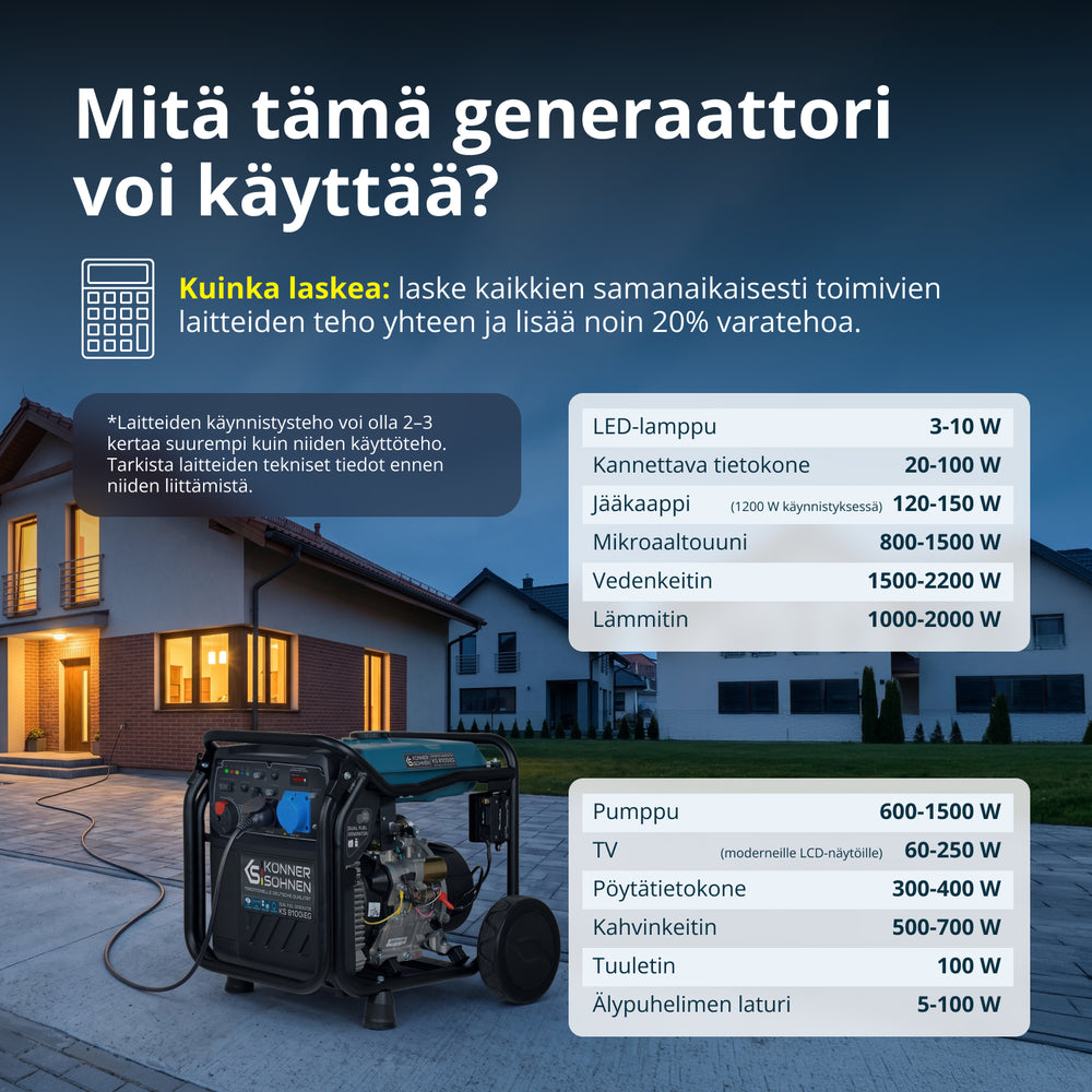 LPG/bensiini-invertterigeneraattori KS 8100iEG