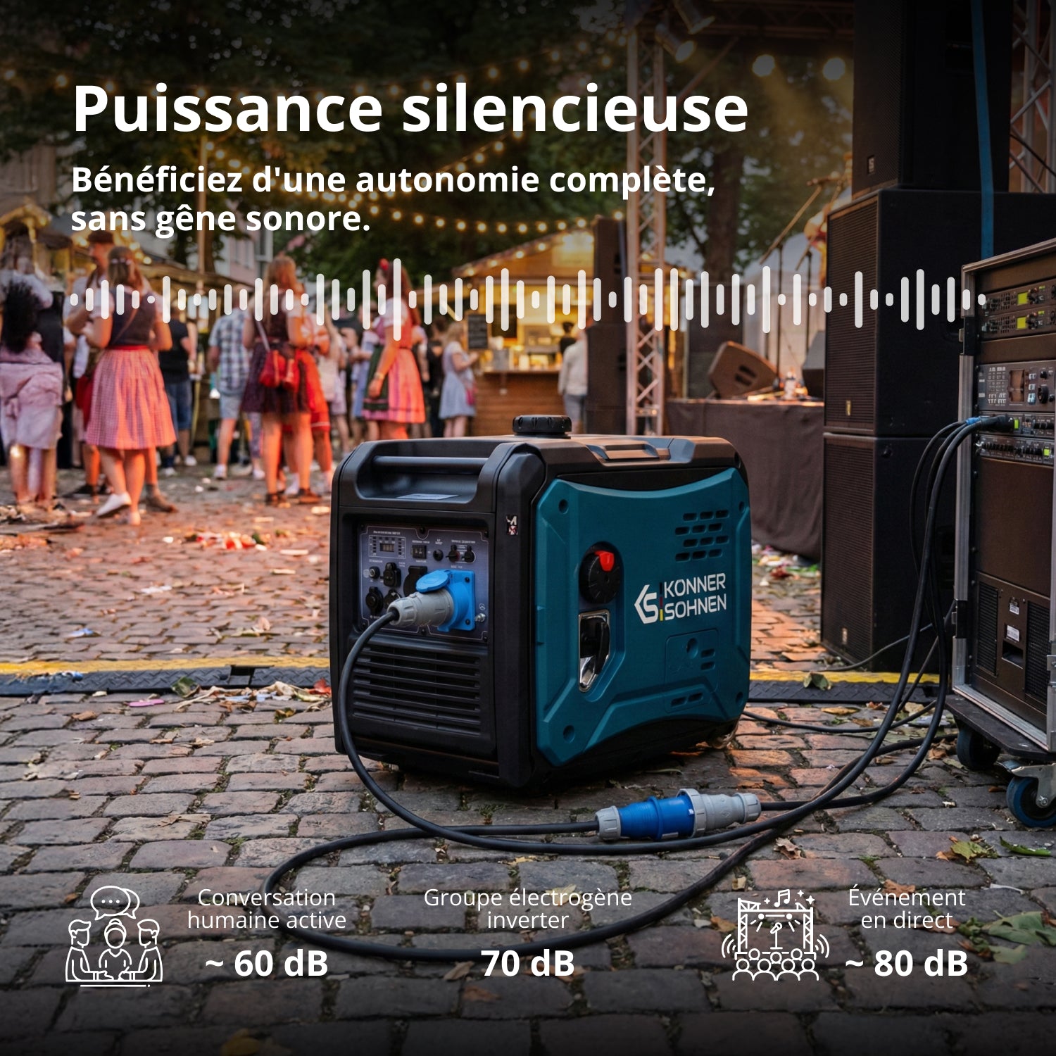 Groupe électrogène-onduleur dans la boîte anti-bruit KS 6000iE S